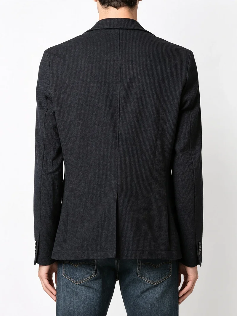Blazer casual da uomo con bottoni - nero