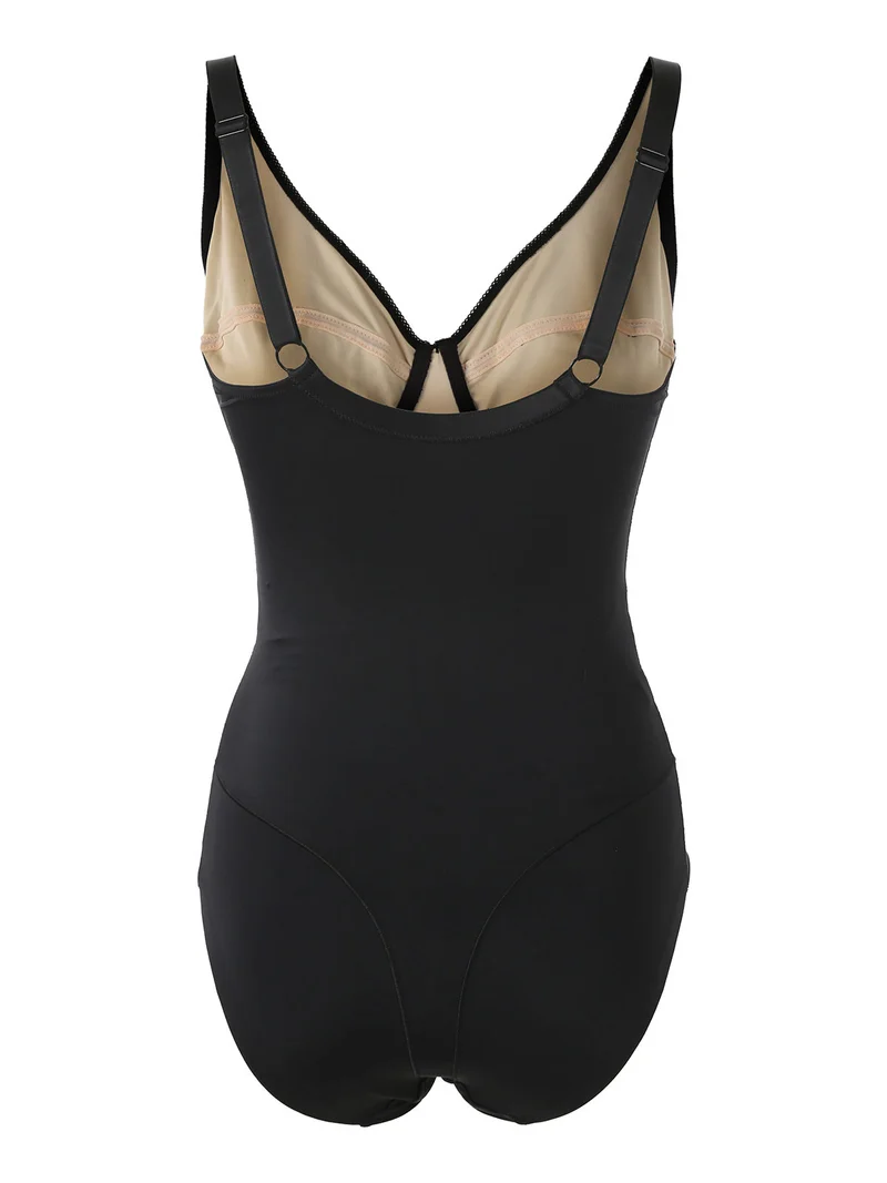 DR42 Body francese da donna con ferretto coppa D - nero