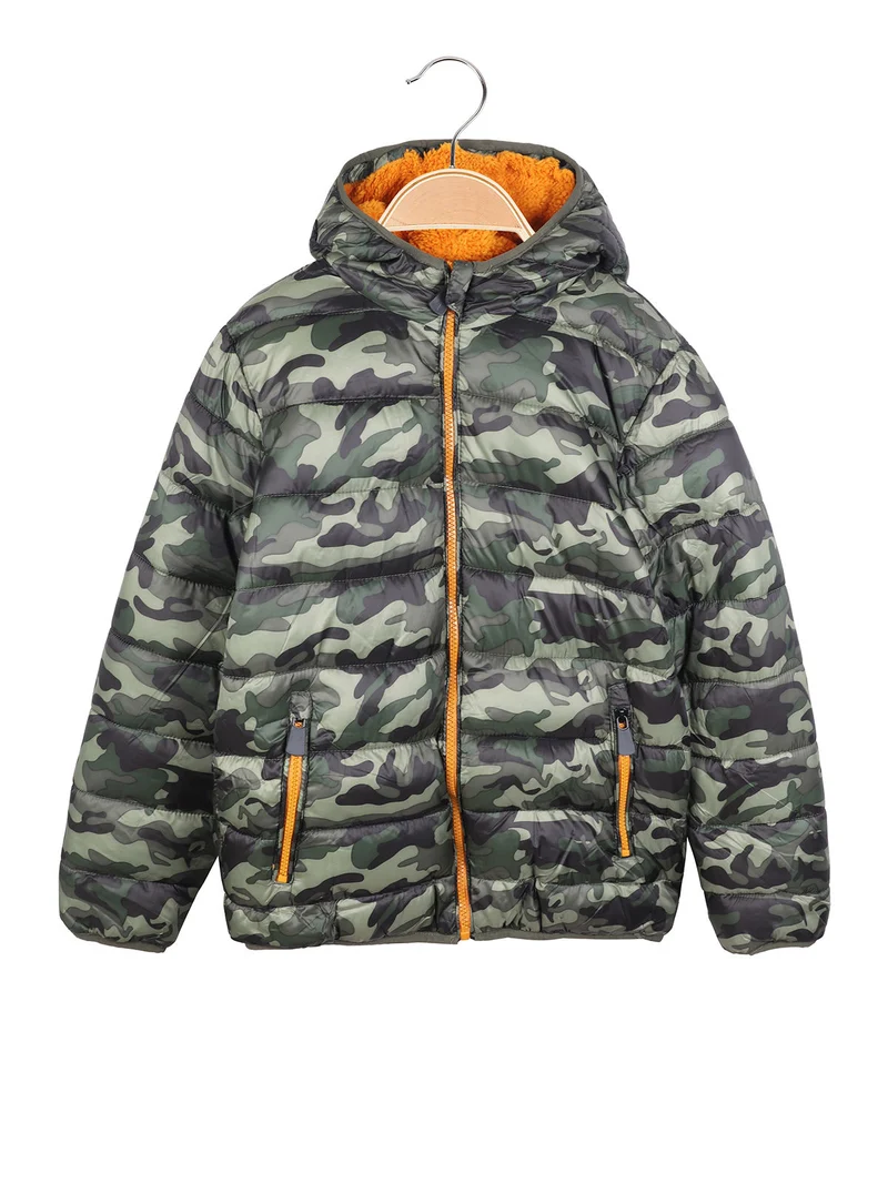 Piumino da bambino con cappuccio - verde
