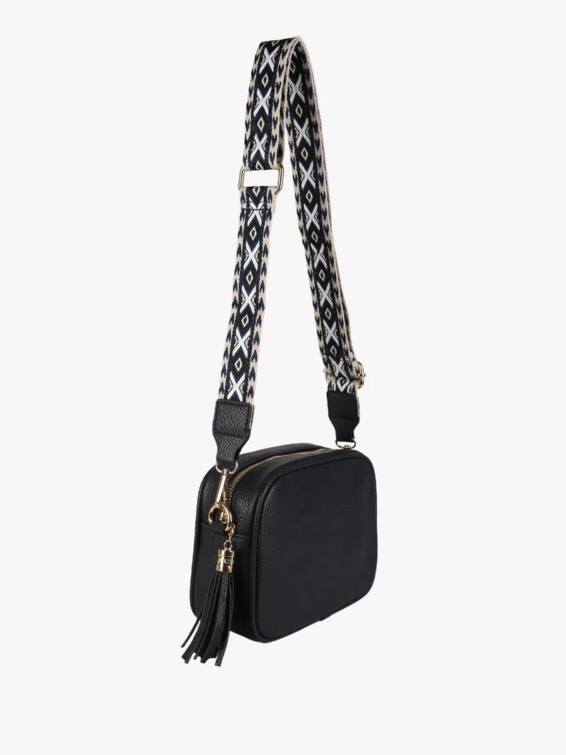 Borsa a tracolla in ecopelle da donna - blu scuro