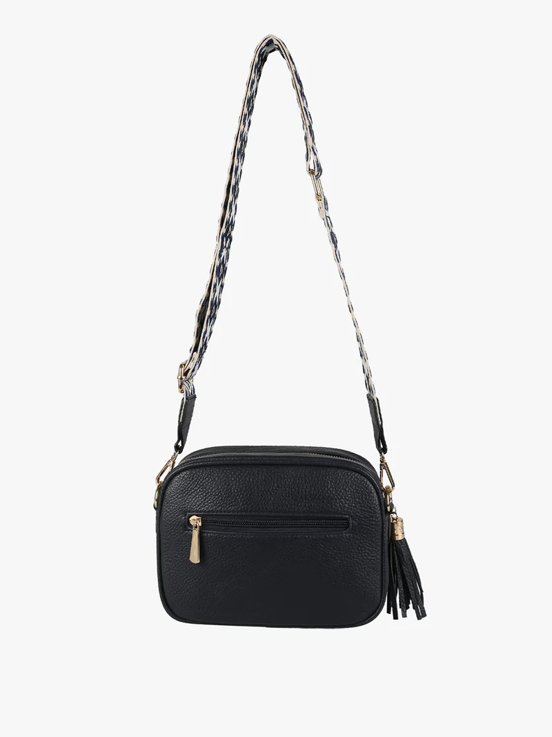Borsa a tracolla in ecopelle da donna - blu scuro