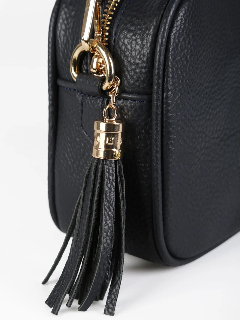 Borsa a tracolla in ecopelle da donna - blu scuro