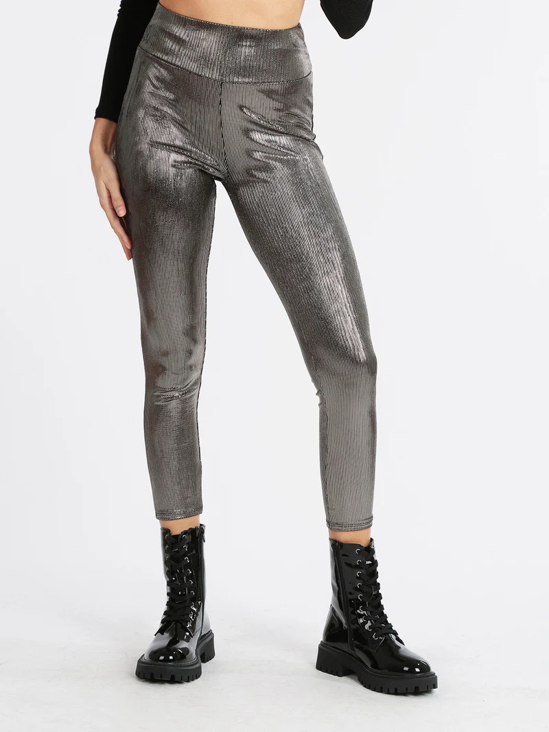 Leggings donna con lurex - champagne