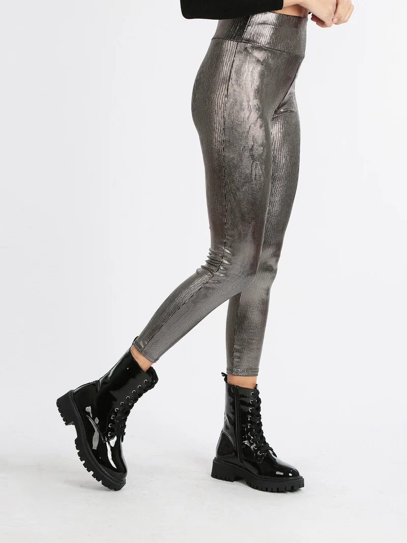 Leggings donna con lurex - champagne