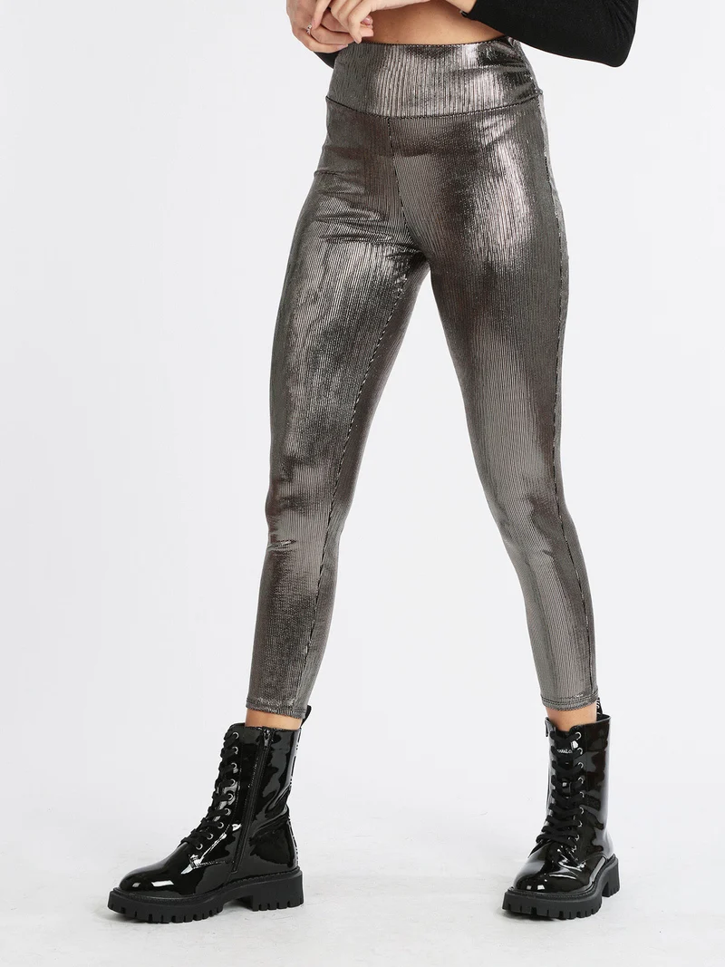 Leggings donna con lurex - champagne