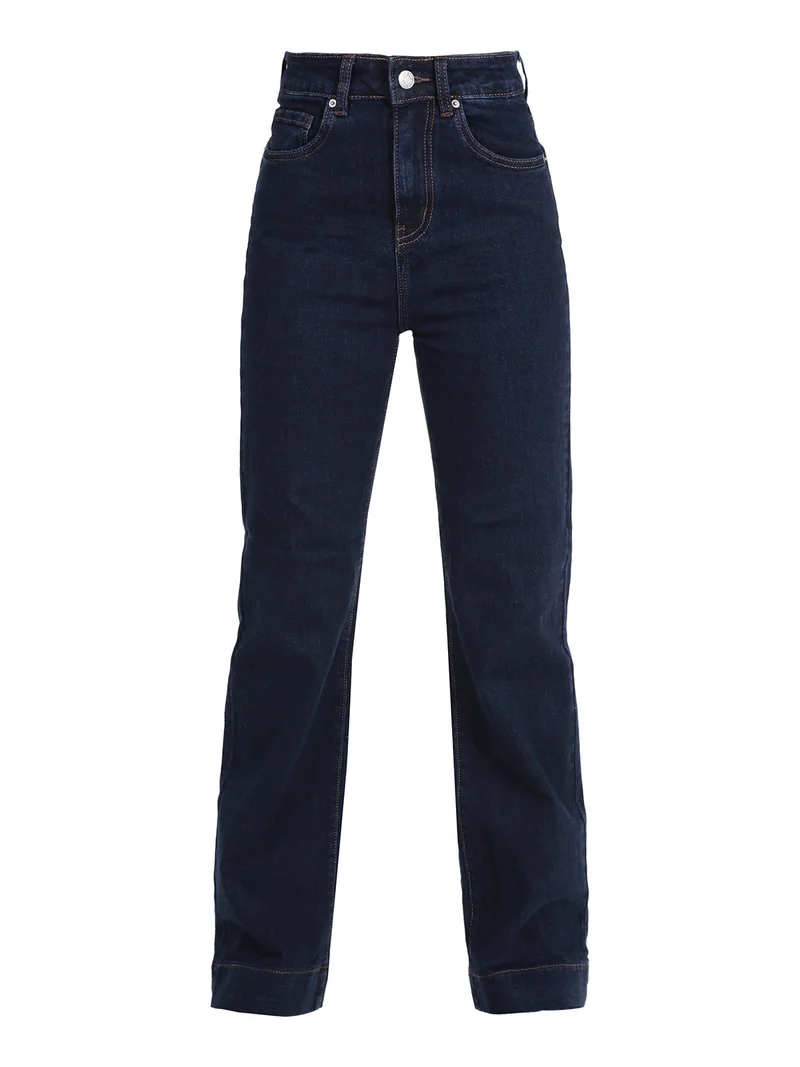 Jeans donna a vita alta - blu scuro