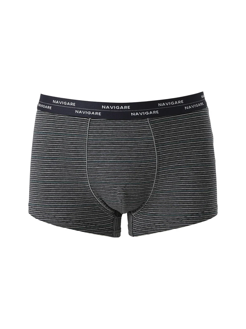 Boxer da uomo in cotone con stampa a righe sottili - nero