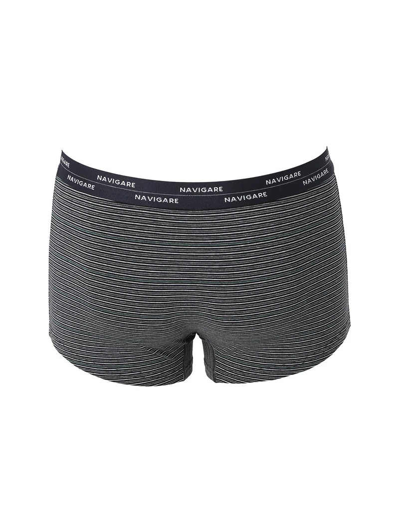 Boxer da uomo in cotone con stampa a righe sottili - nero
