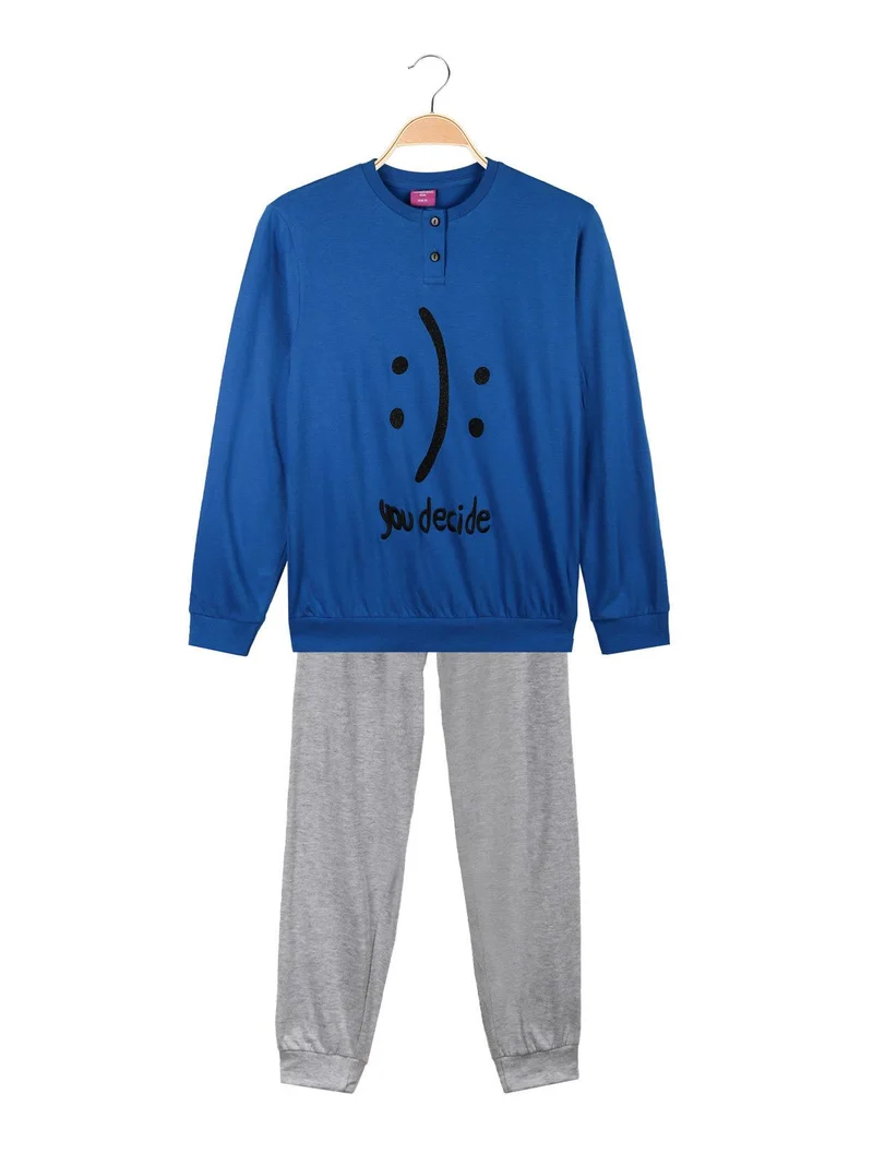 Pigiama ragazza in cotone - blu