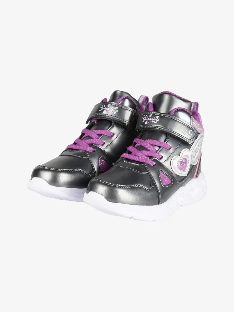 Sneakers alte da bambina con strappo - grigio