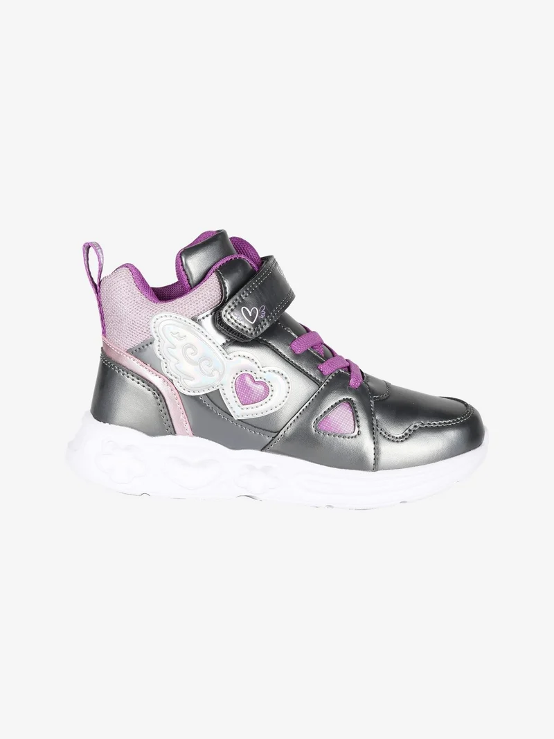 Sneakers alte da bambina con strappo - grigio