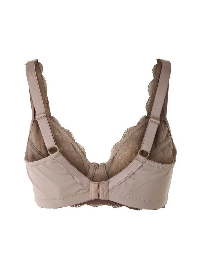 AR10 Reggiseno preformato con pizzo senza ferretto coppa D - fango