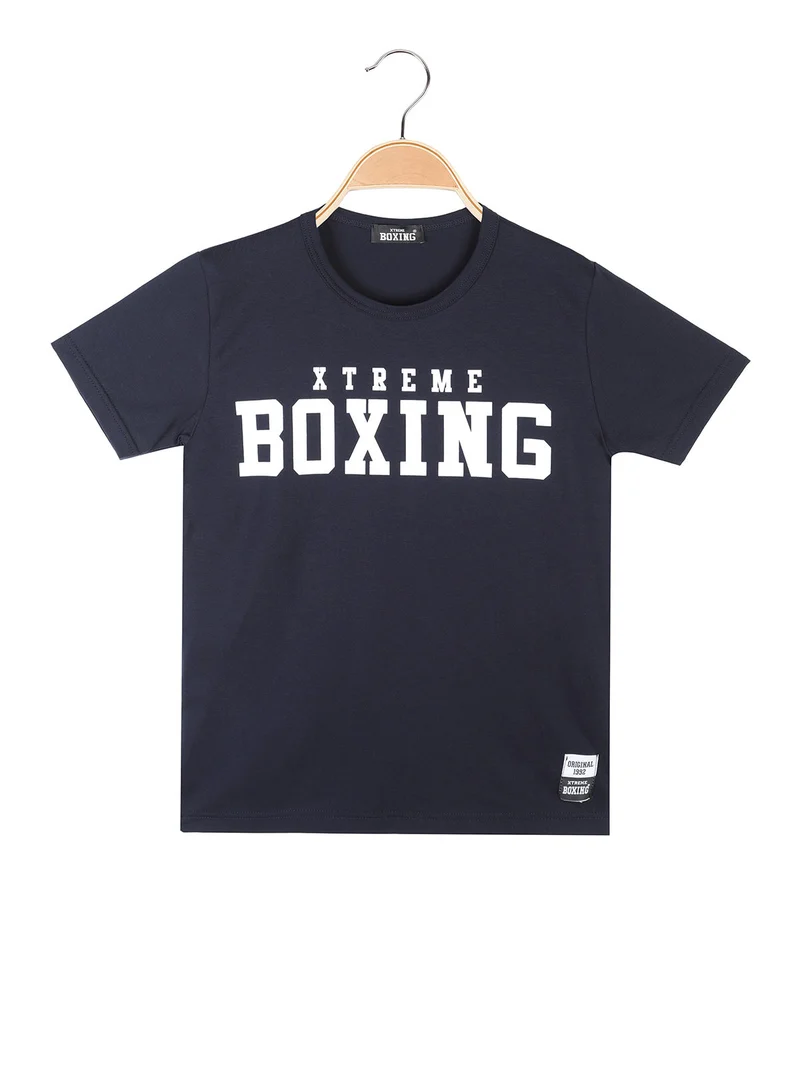 T-shirt da ragazzo con logo - blu scuro
