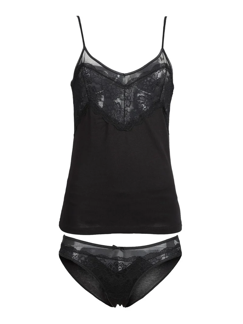Completo intimo cannottiera + slip - nero