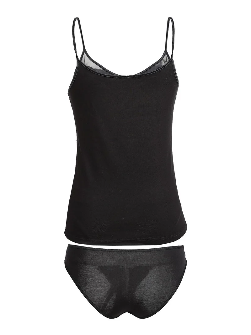 Completo intimo cannottiera + slip - nero