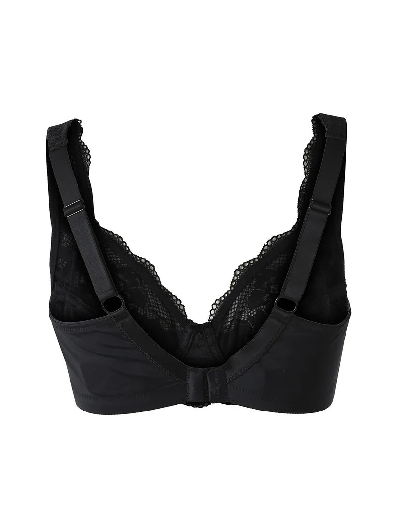 AR10 Reggiseno preformato con pizzo senza ferretto coppa C - nero