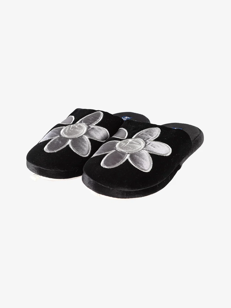 Pantofole donna in velluto - nero