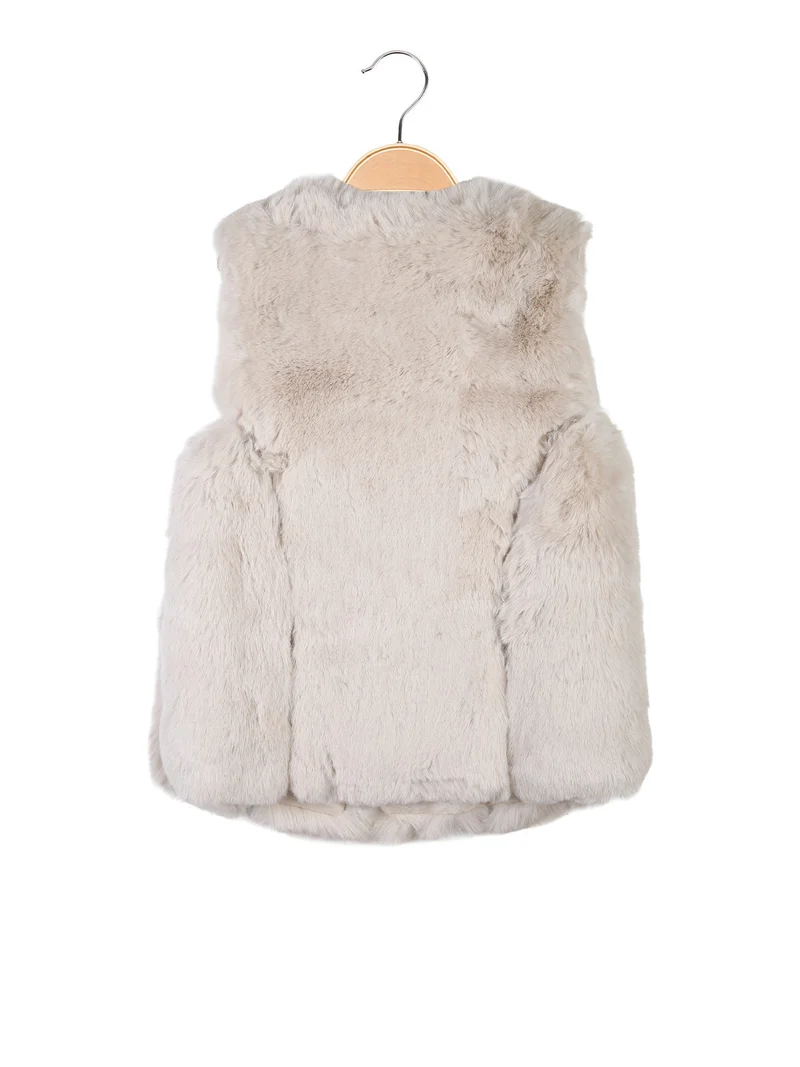 Smanicato da bambina in ecopelliccia - beige