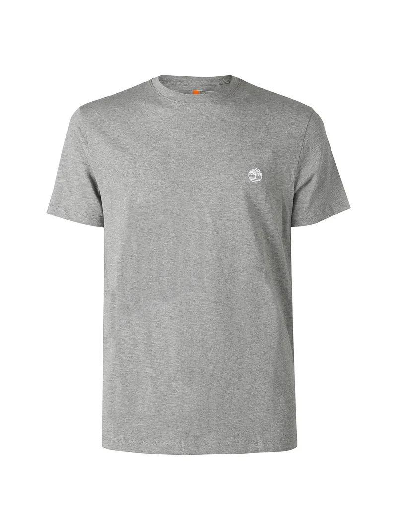 T-shirt girocollo da uomo in cotone con logo - grigio