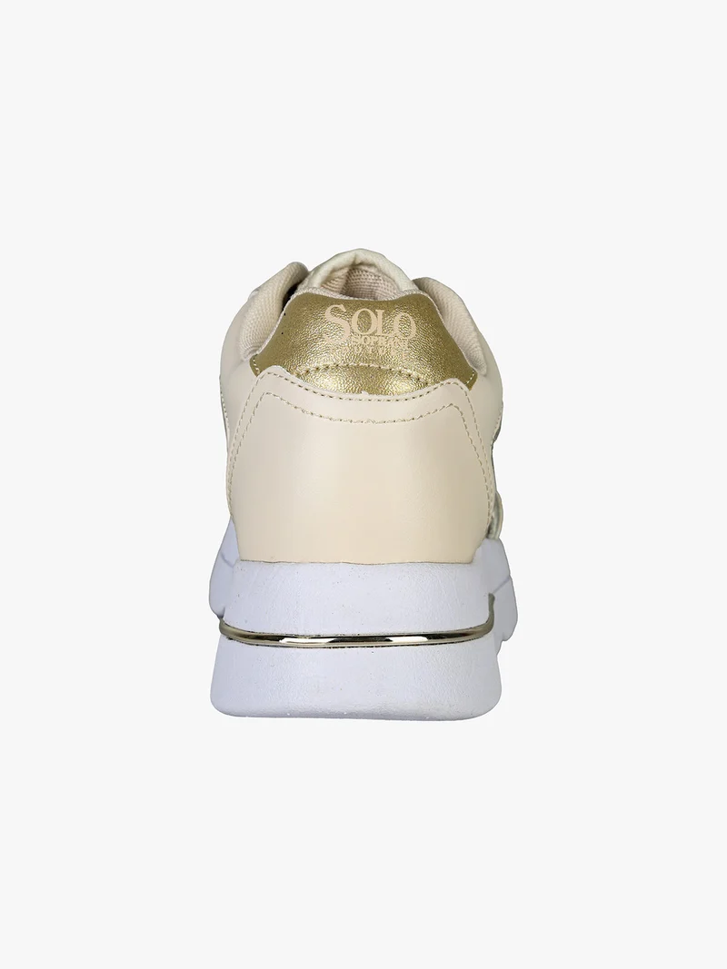 Sneakers da donna con platform e dettagli animalier - beige