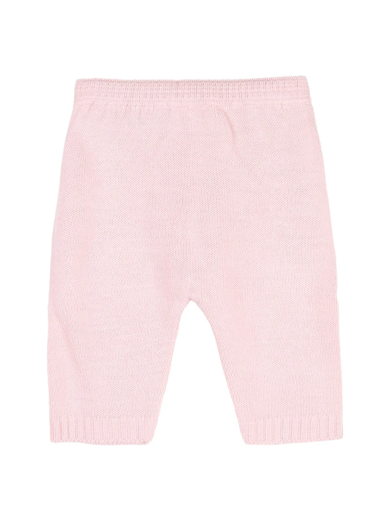 Completo 2 pezzi da neonata in maglia con colletto - rosa
