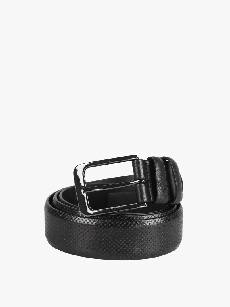 Cintura in pelle da uomo - nero