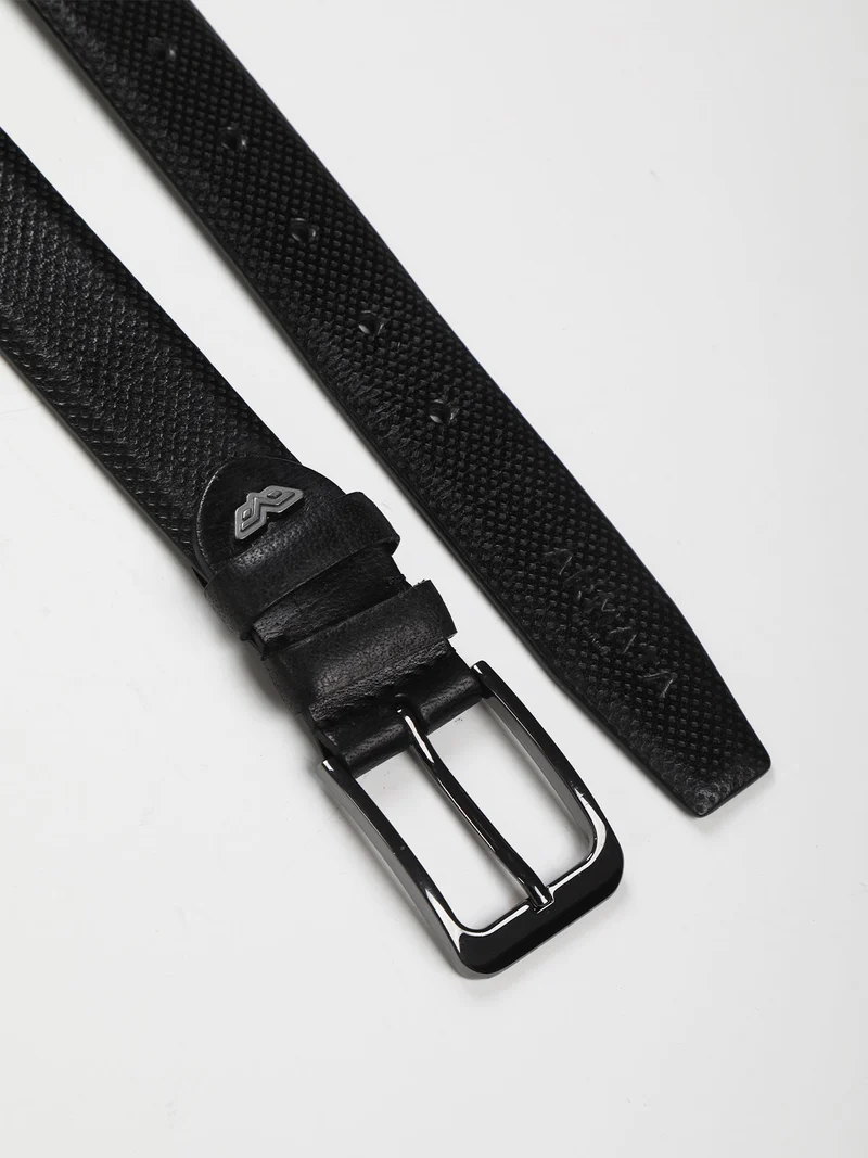Cintura in pelle da uomo - nero