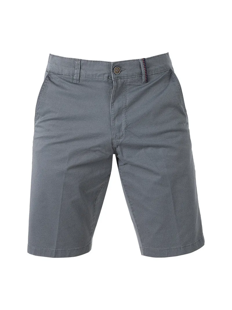 Bermuda da uomo in cotone stretch texturizzati - grigio