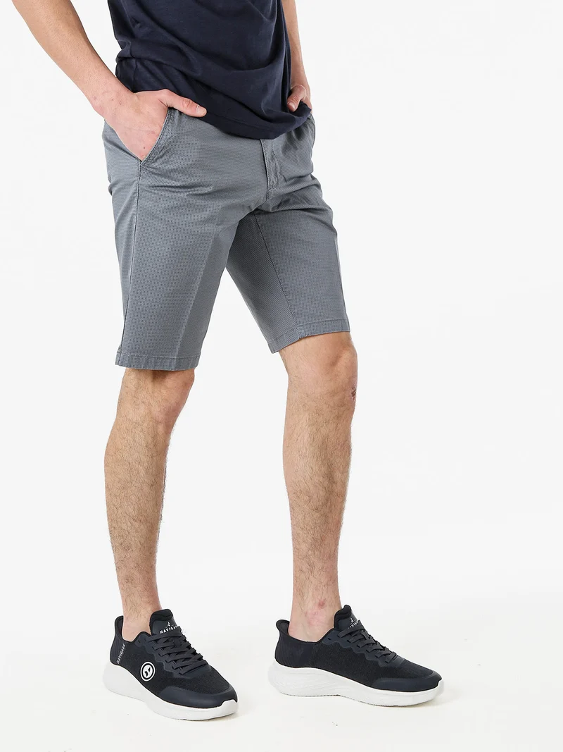 Bermuda da uomo in cotone stretch texturizzati - grigio