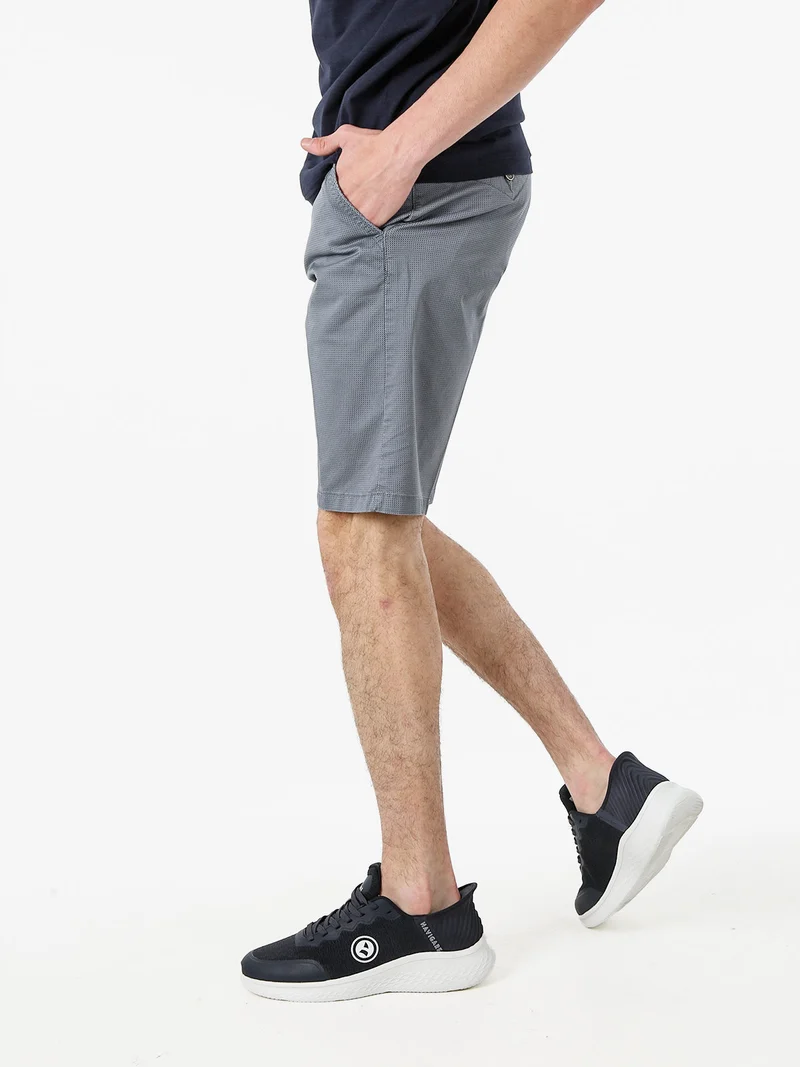Bermuda da uomo in cotone stretch texturizzati - grigio