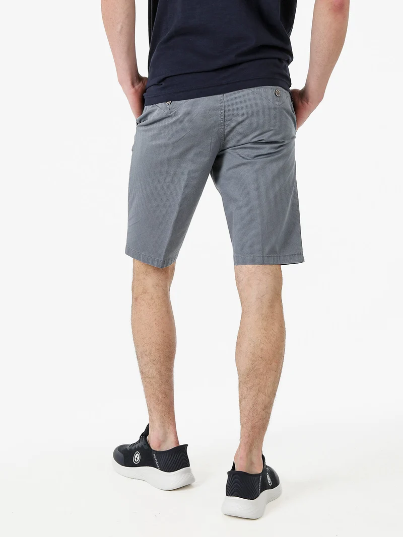 Bermuda da uomo in cotone stretch texturizzati - grigio