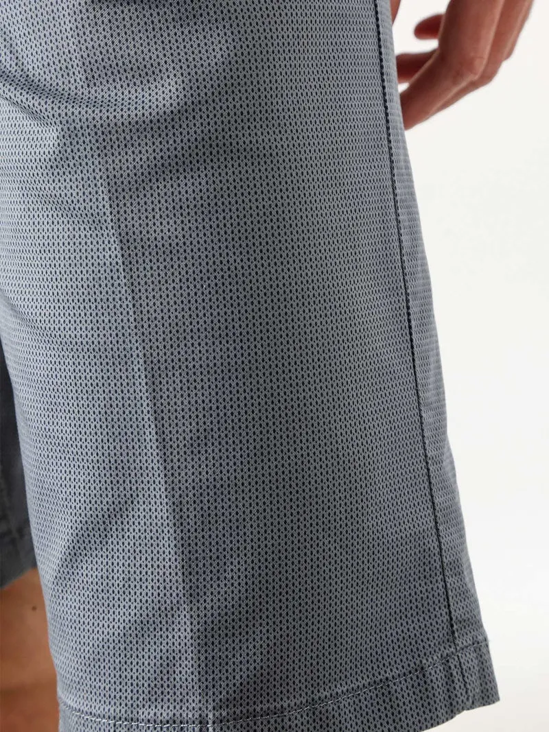 Bermuda da uomo in cotone stretch texturizzati - grigio