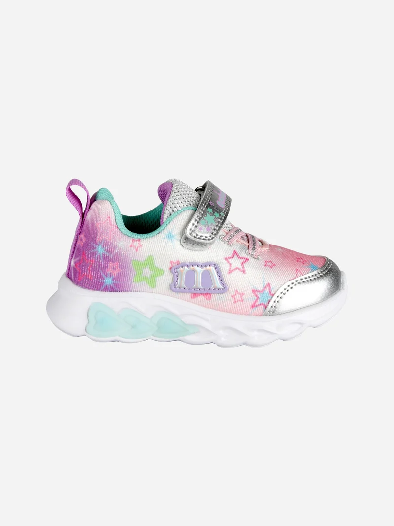 Sneakers da bambina con luci - argento