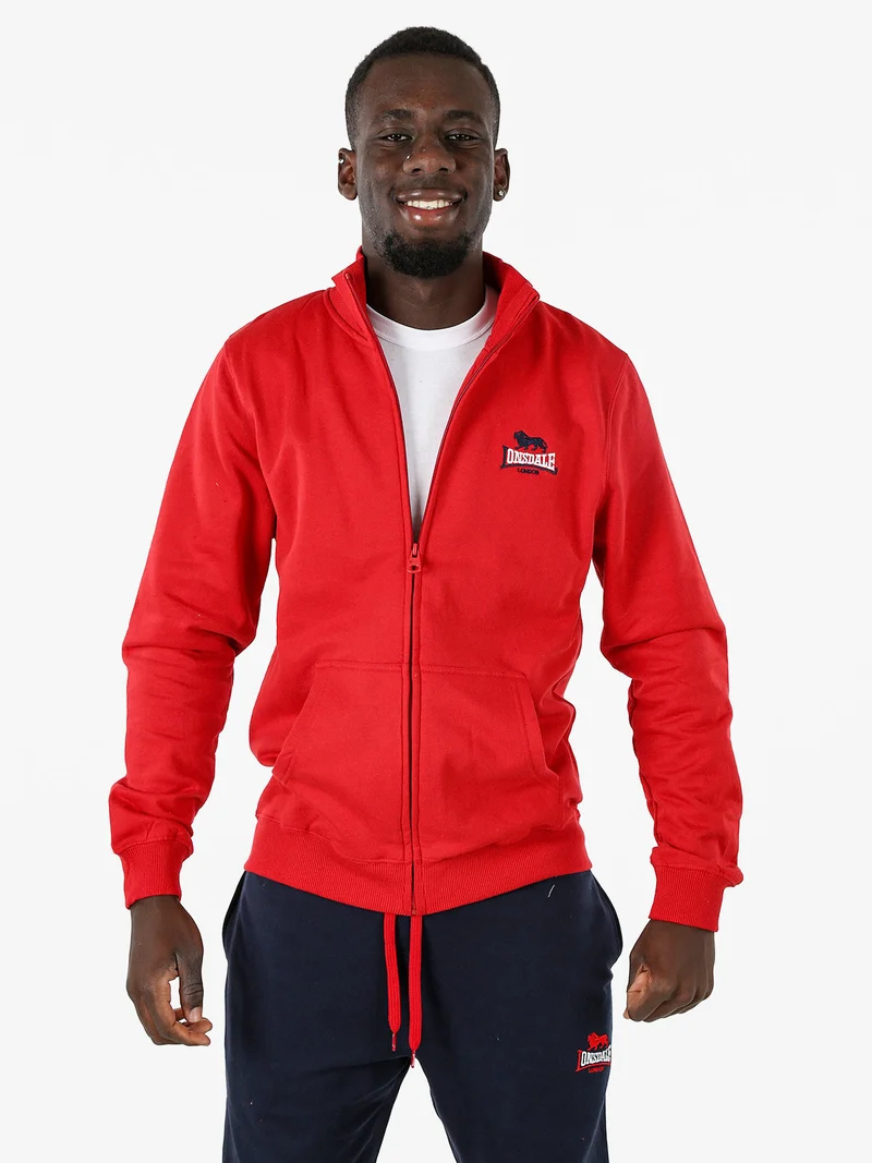 Felpa sportiva da uomo con zip intera - rosso