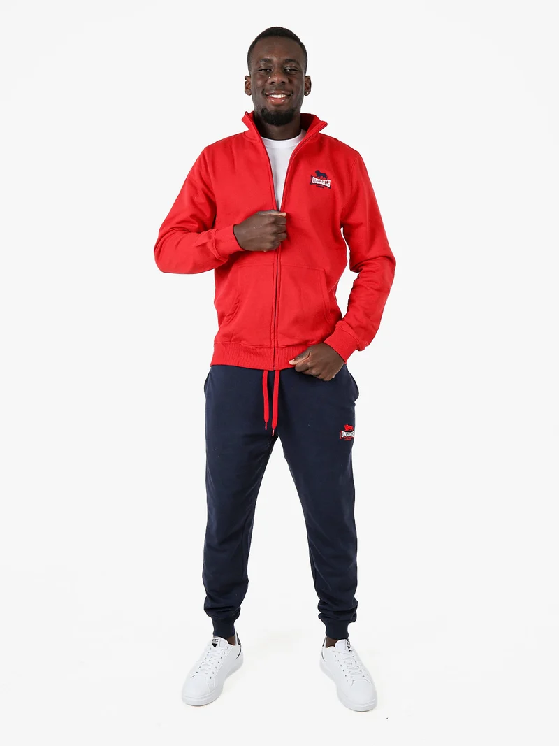 Felpa sportiva da uomo con zip intera - rosso