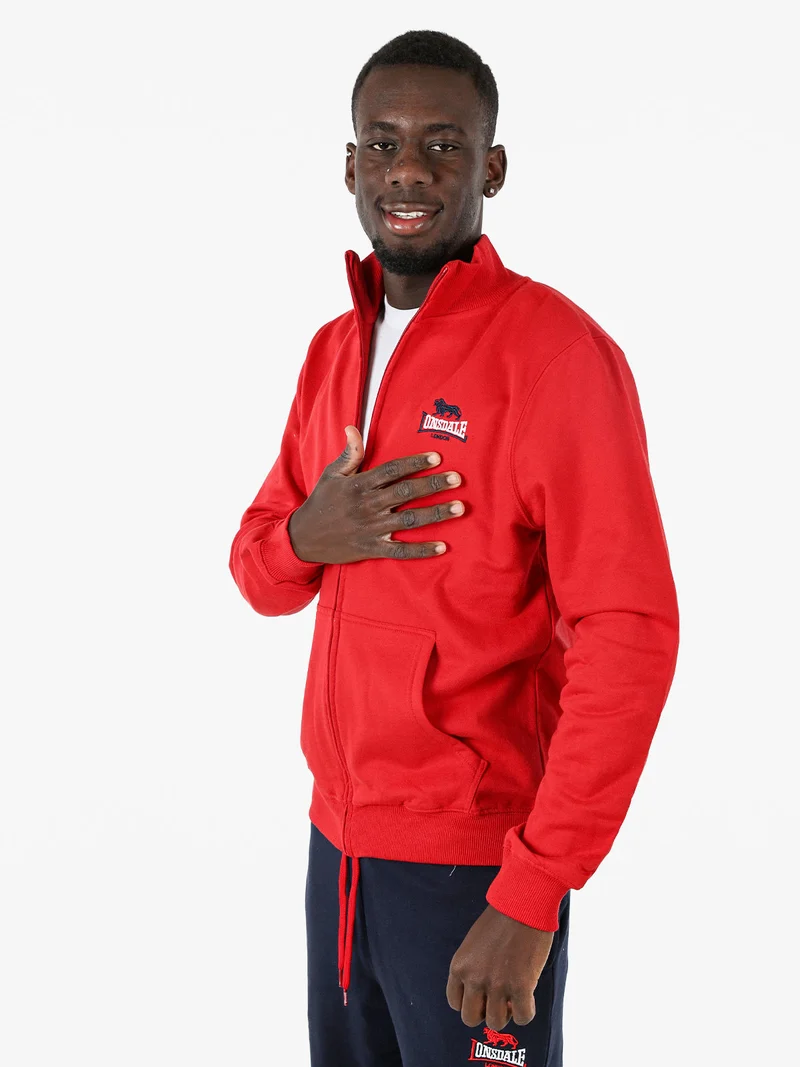 Felpa sportiva da uomo con zip intera - rosso