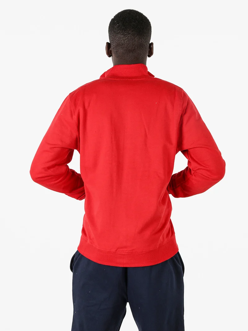 Felpa sportiva da uomo con zip intera - rosso