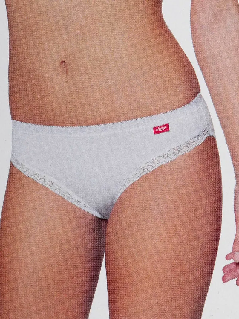 Slip con pizzo in cotone - bianco