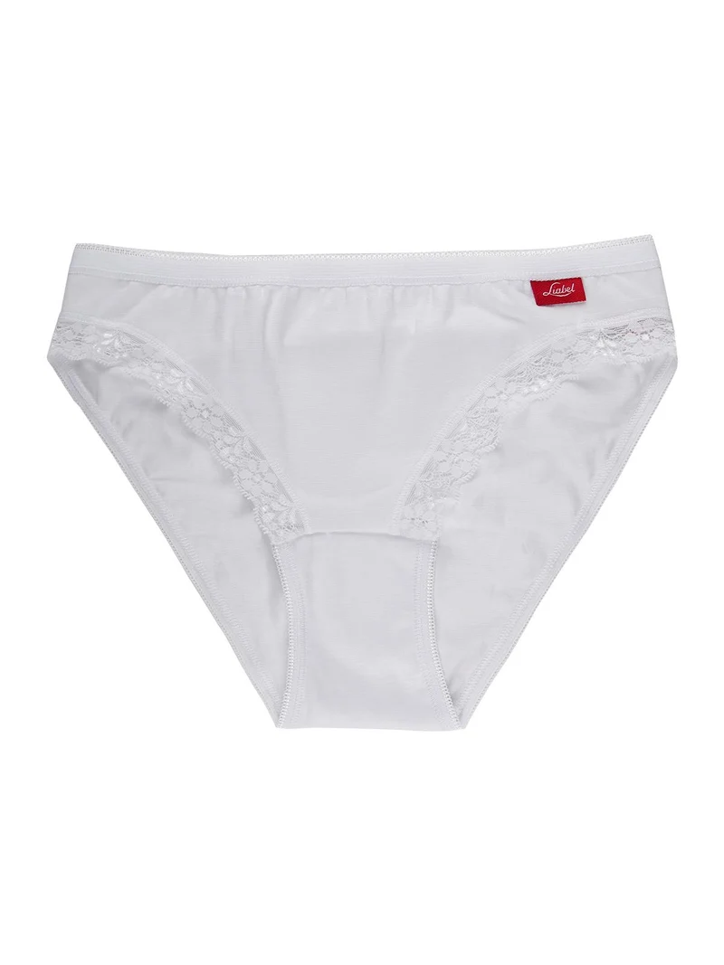 Slip con pizzo in cotone - bianco