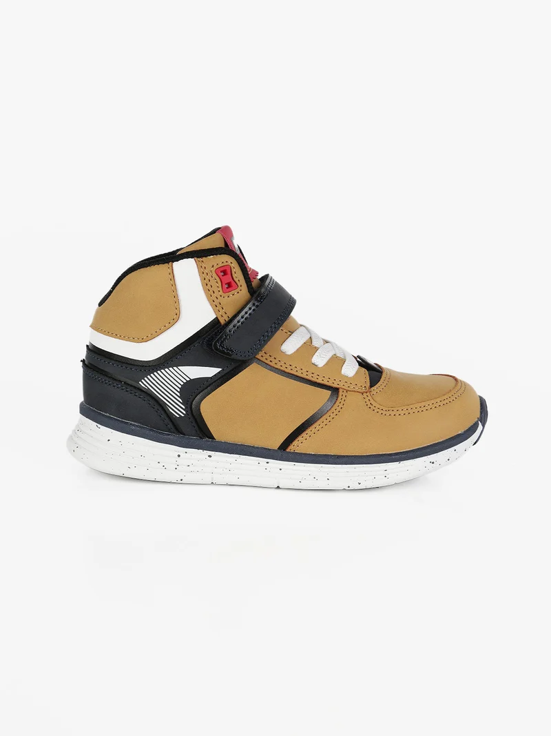 Sneakers alte da bambino con strappo - senape
