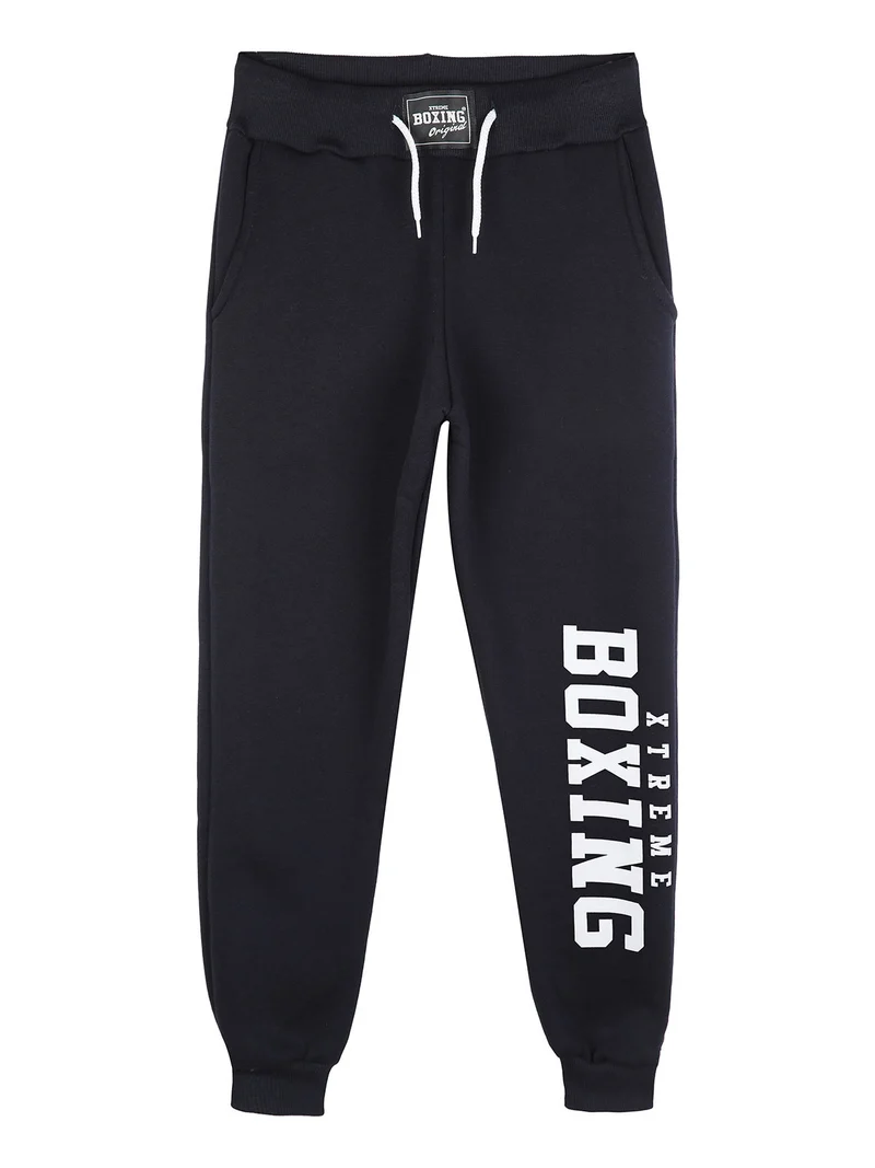 Pantaloni sportivi da ragazzo con polsini - blu scuro