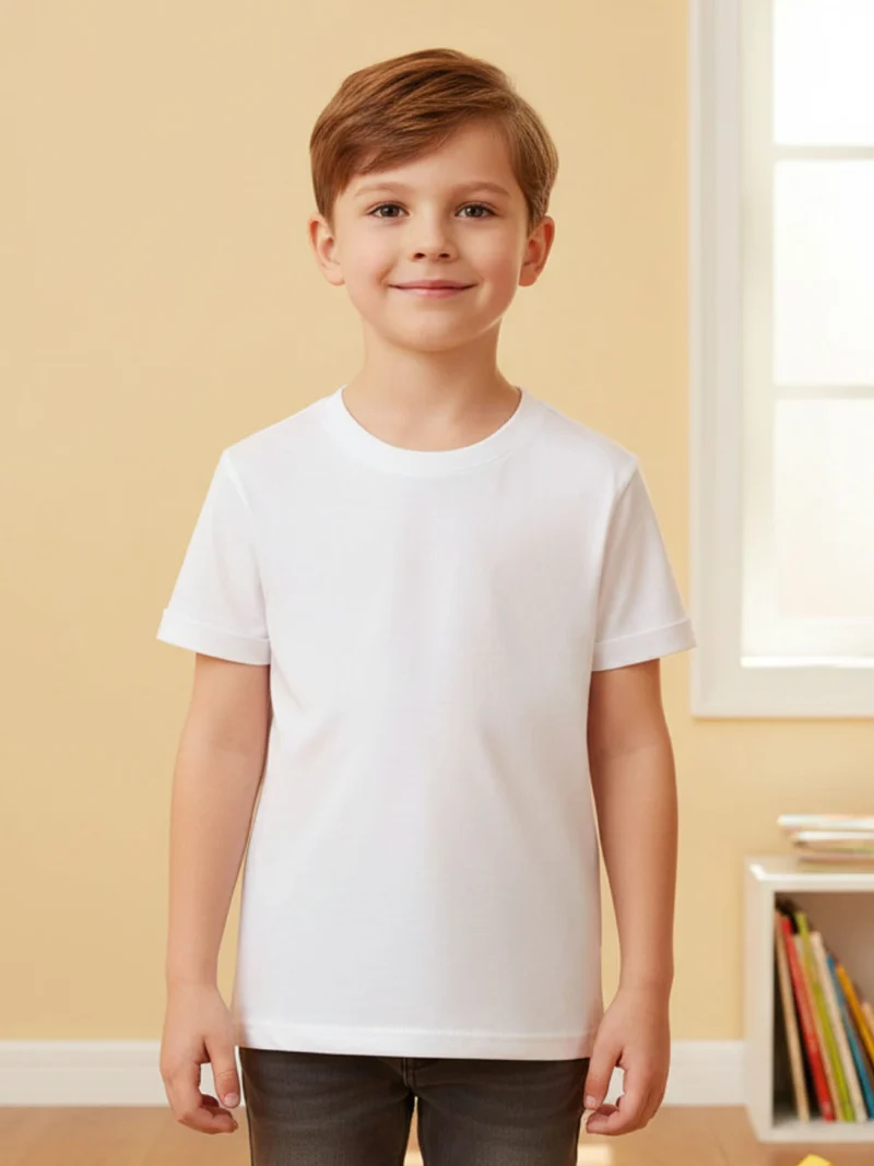 T-shirt intima da bambini in cotone - bianco