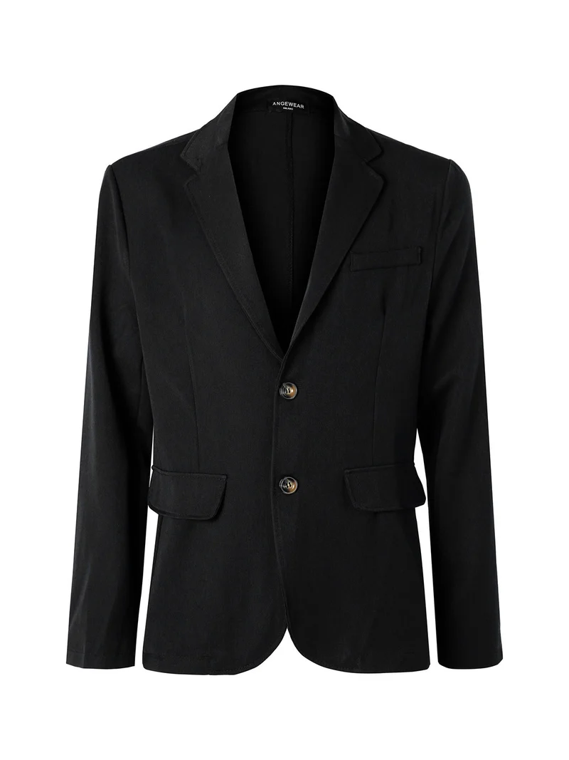 Blazer da uomo leggero con bottoni - nero