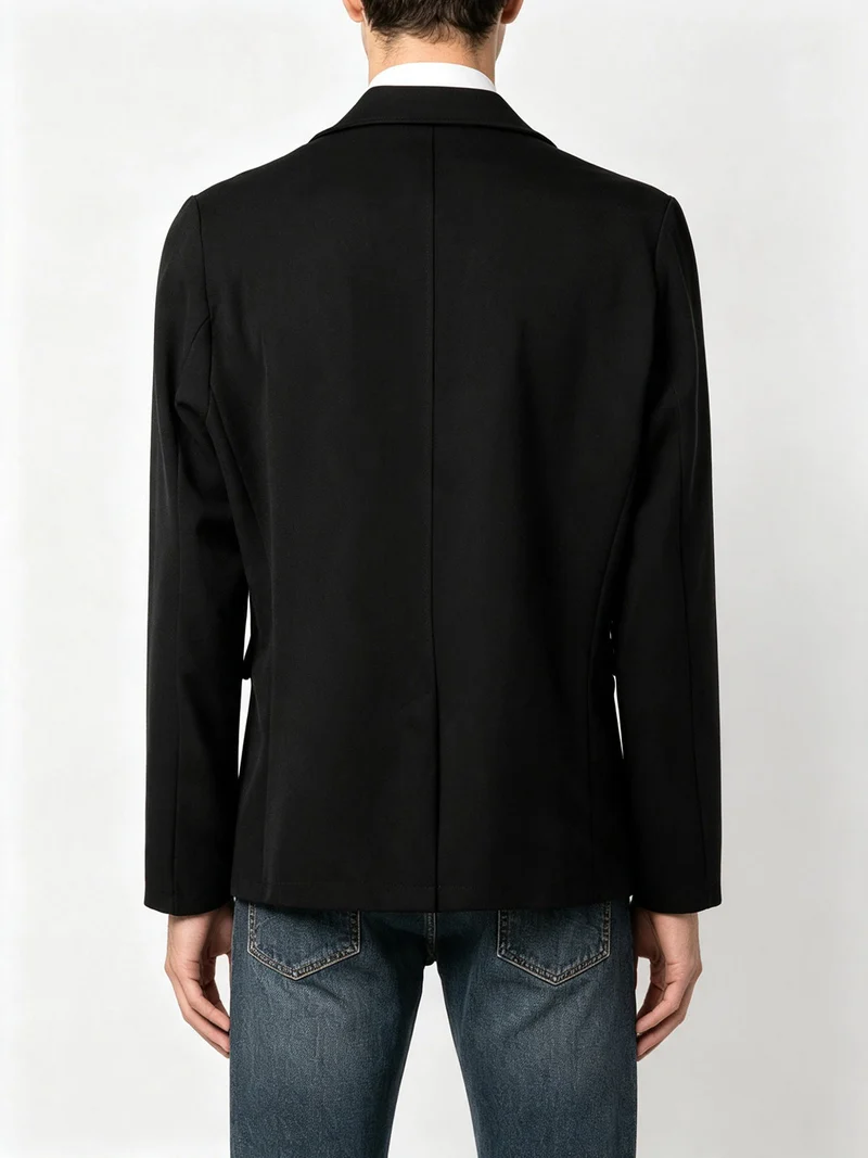 Blazer da uomo leggero con bottoni - nero