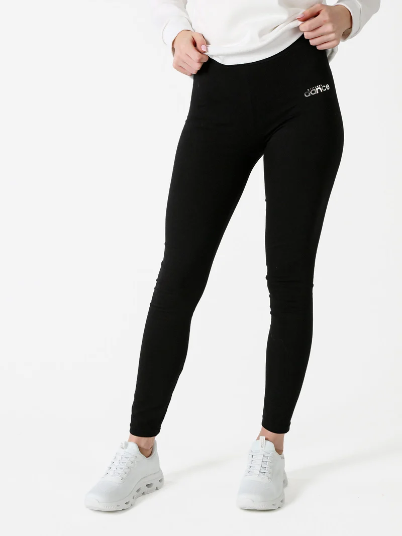 Leggings donna in cotone - nero