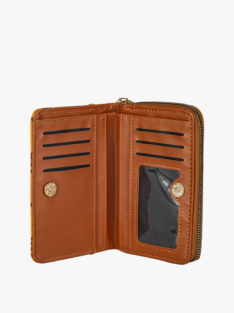 Portafoglio da donna con stampa monogramma - cuoio