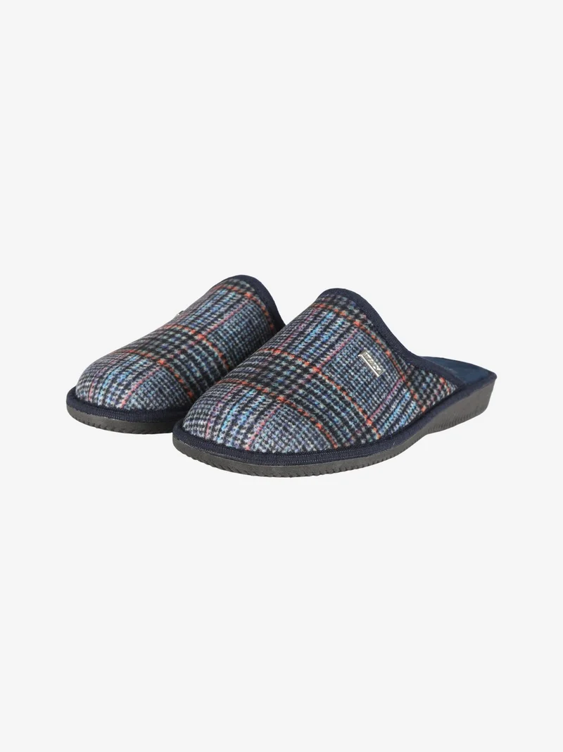 Pantofole da uomo in tessuto a fantasia - blu