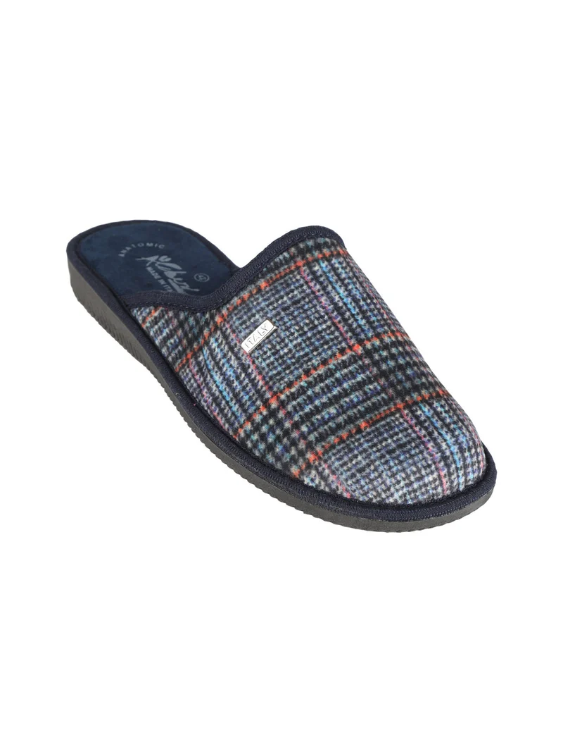 Pantofole da uomo in tessuto a fantasia - blu