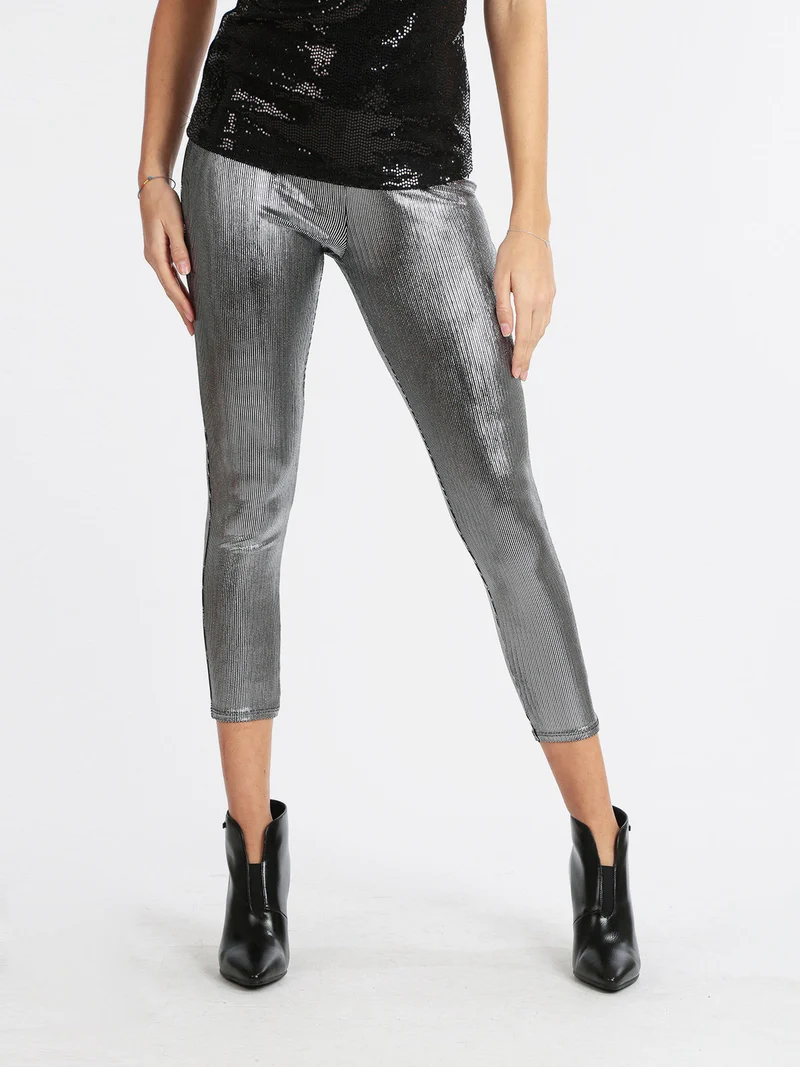 Leggings donna con lurex - argento