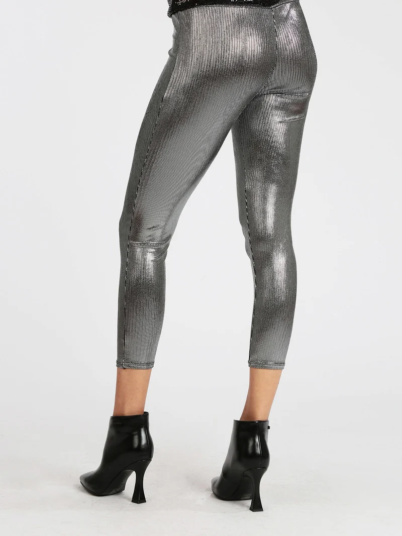 Leggings donna con lurex - argento